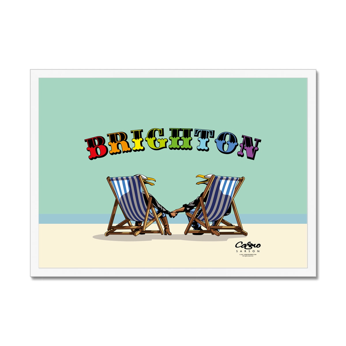 Laughing Seagulls - Brighton Framed Print