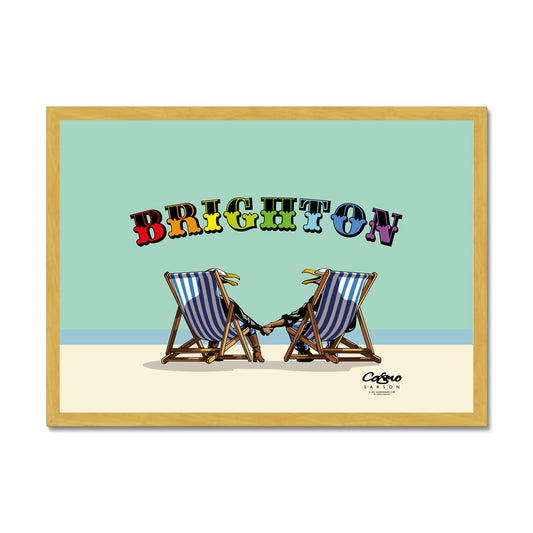 Laughing Seagulls - Brighton Antique Framed Print