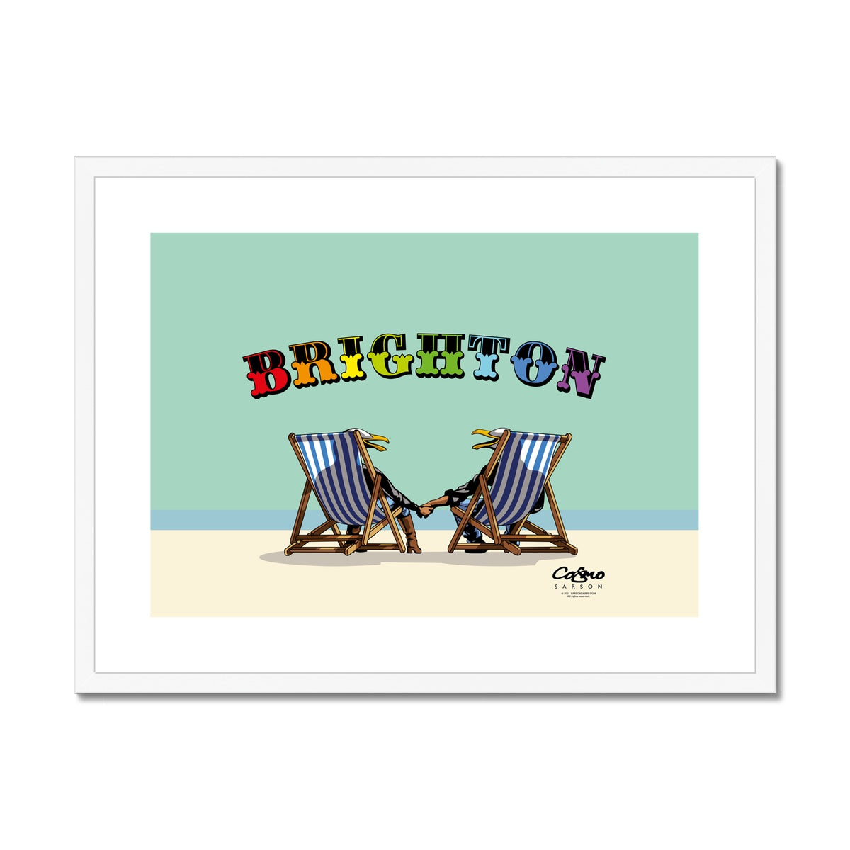 Laughing Seagulls - Brighton Framed & Mounted Print