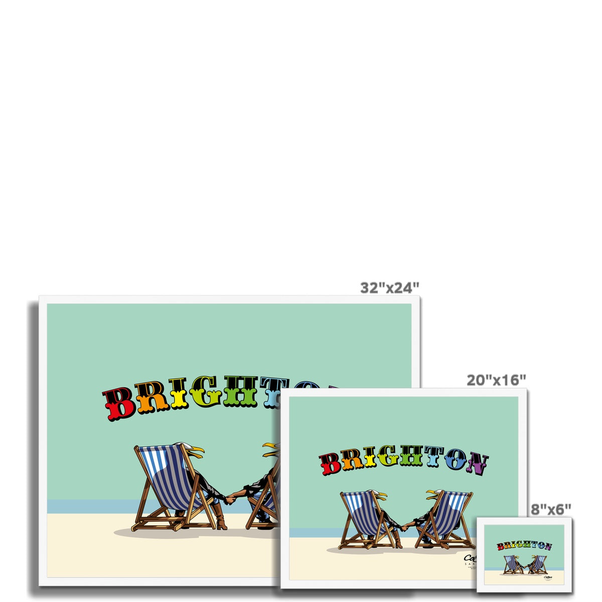 Laughing Seagulls - Brighton Budget Framed Poster