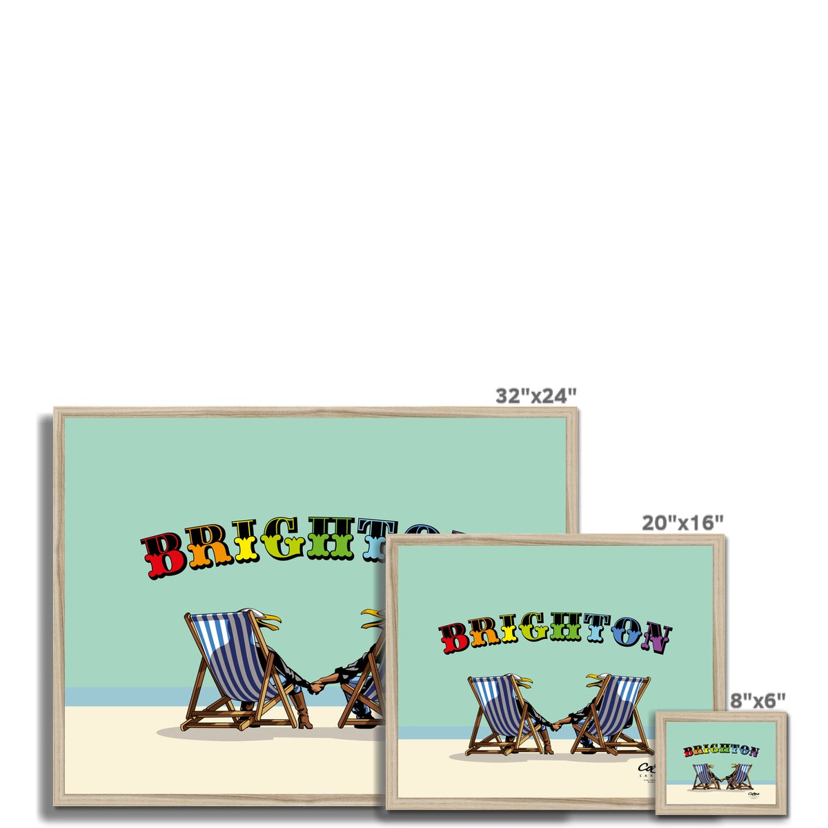 Laughing Seagulls - Brighton Budget Framed Poster