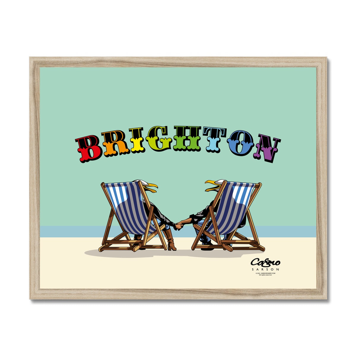 Laughing Seagulls - Brighton Budget Framed Poster