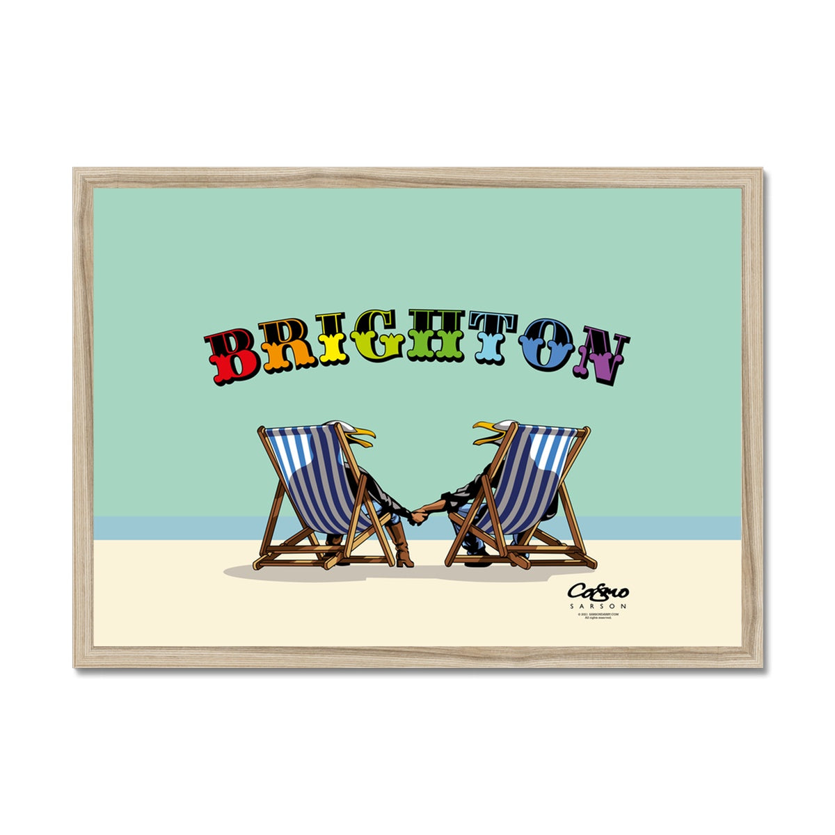 Laughing Seagulls - Brighton Framed Print