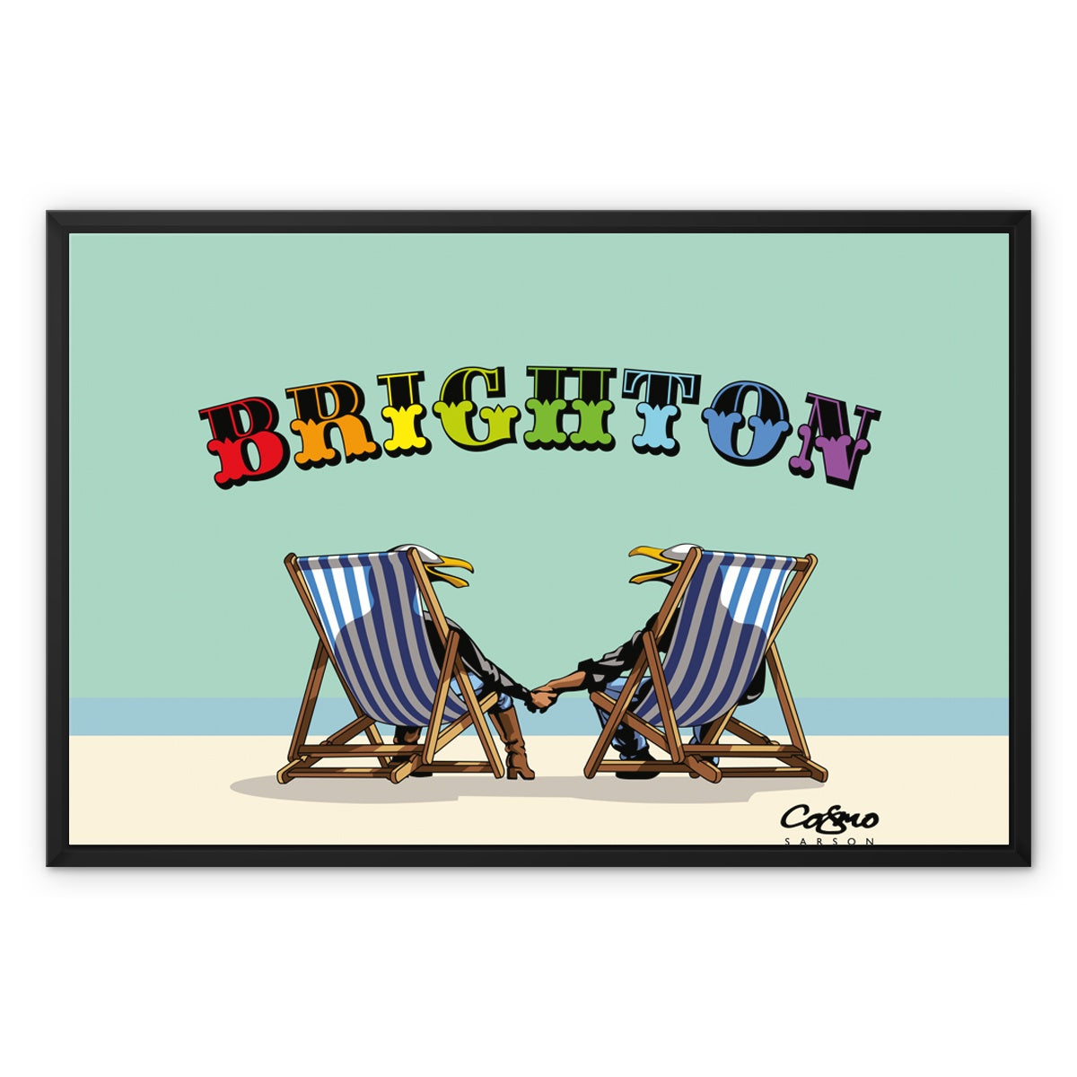 Laughing Seagulls - Brighton Framed Canvas