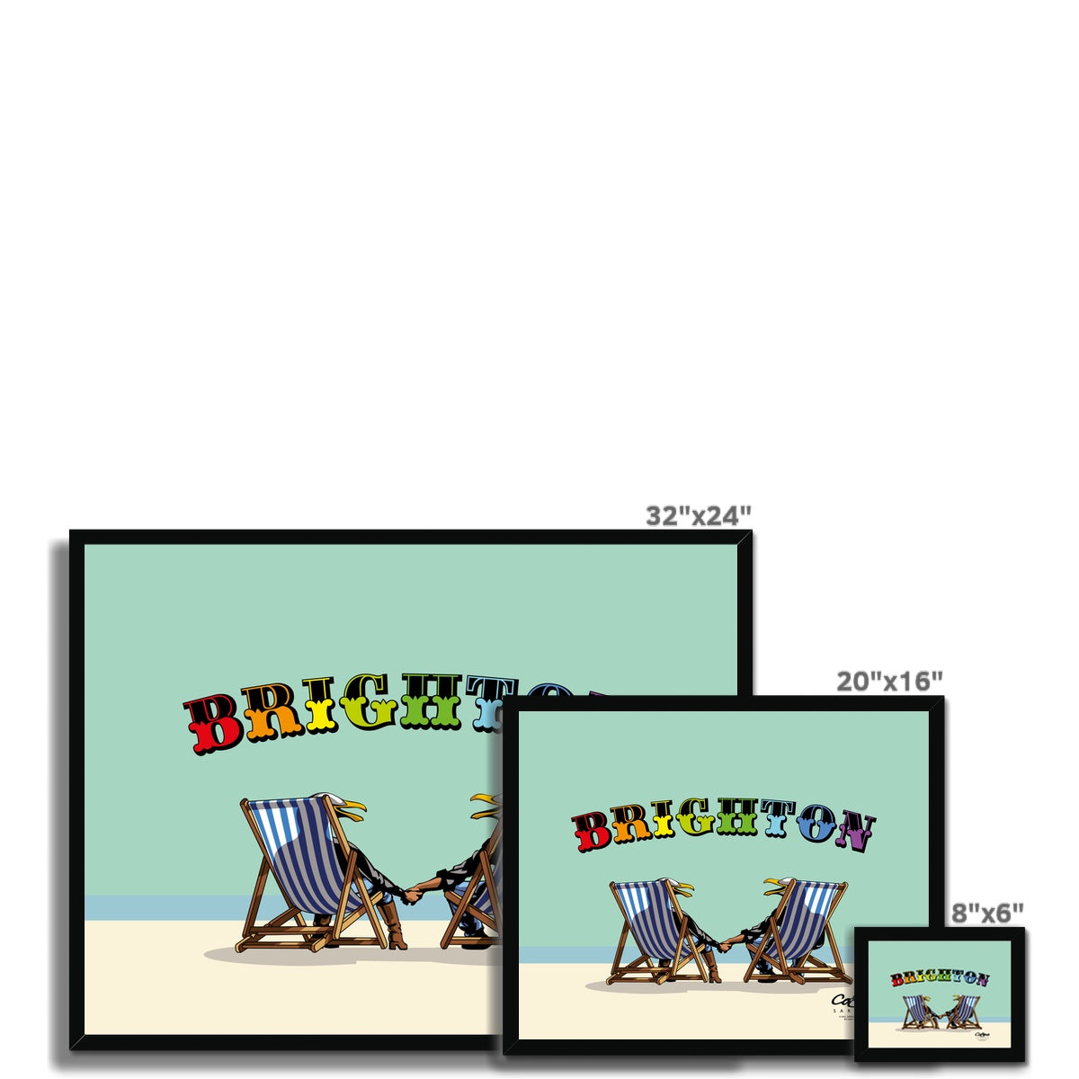 Laughing Seagulls - Brighton Budget Framed Poster