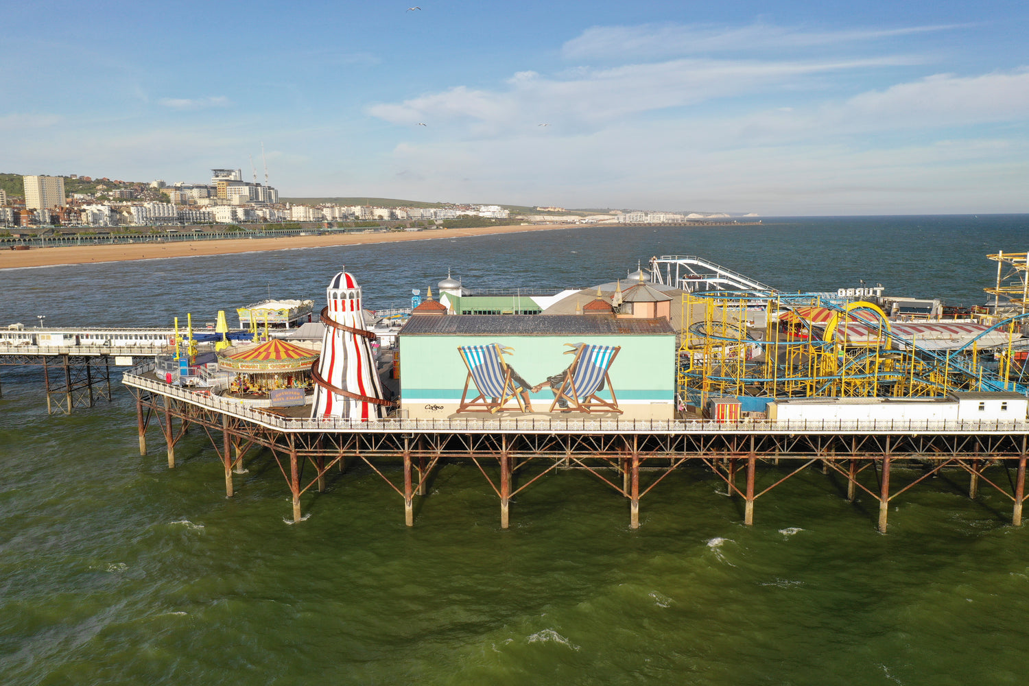 The Laughing Seagulls giant mural painted on Brighton Palace Pier