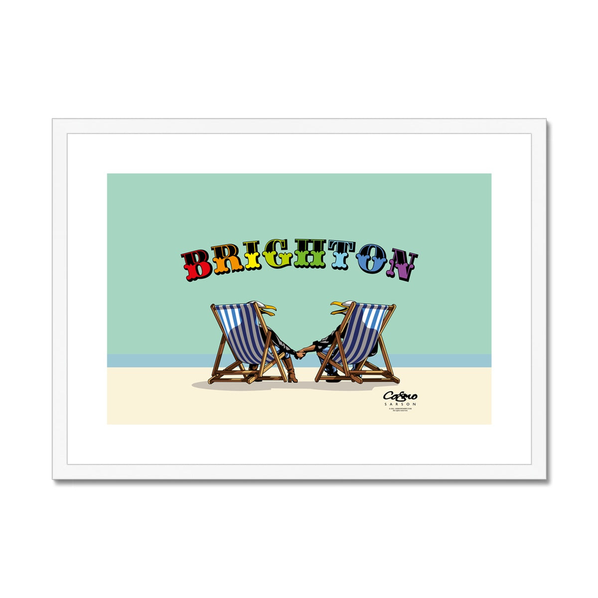 Laughing Seagulls - Brighton Framed & Mounted Print