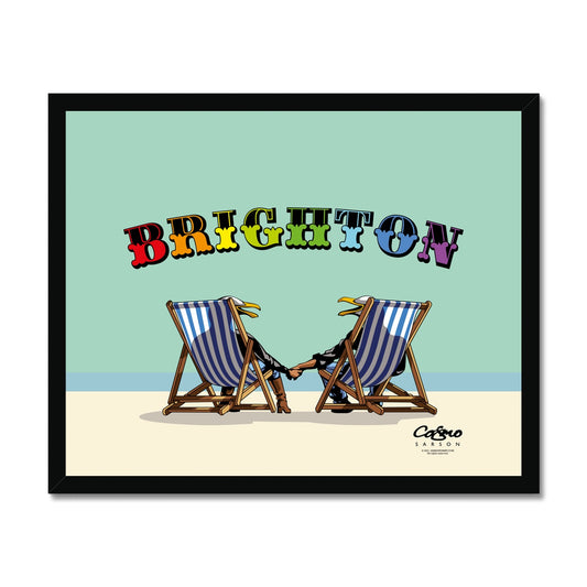 Laughing Seagulls - Brighton Budget Framed Poster